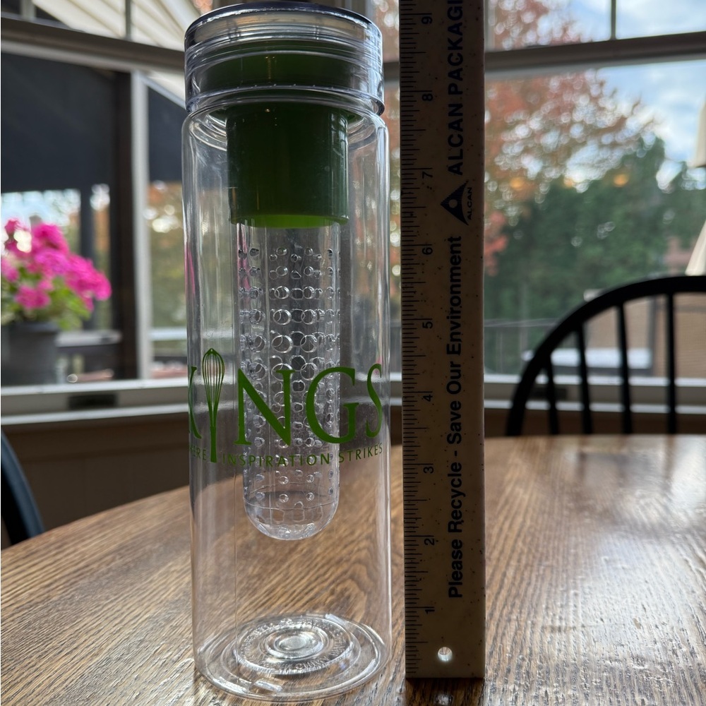Clear Infuser Water Bottle with Green Accent